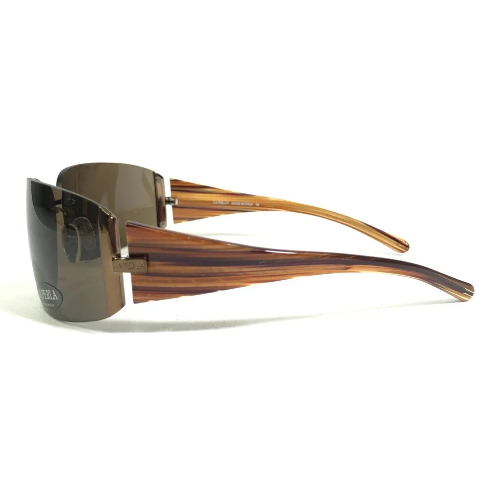 La Perla Sunglasses MOD.SPE 653M COL.R80 Brown Wood Grain Frames w Brown Lenses